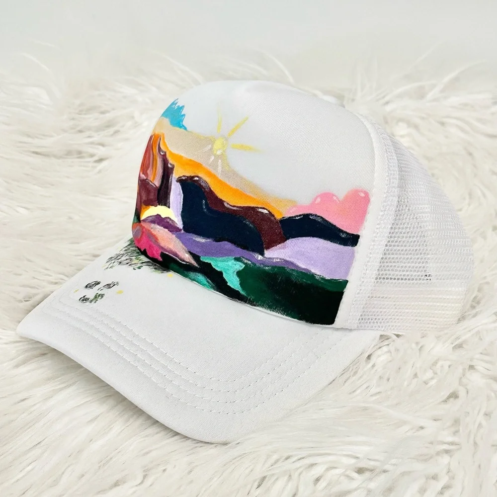 Landscape Colorful Women's Handmade Cap Hat Summer
